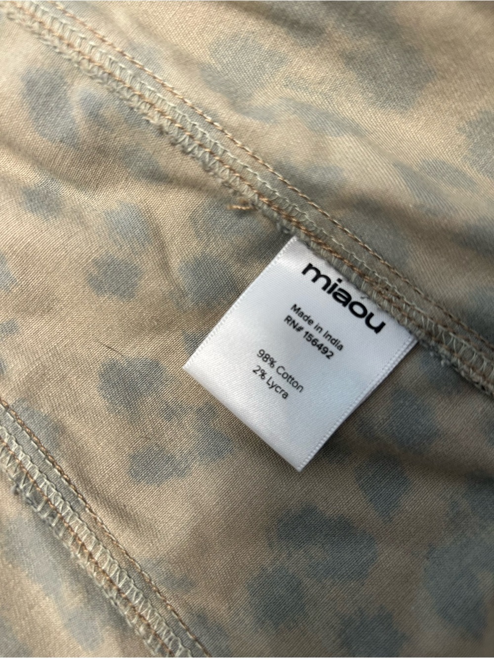 MIAOU Leopard Print Button-Front Mini Dress - Tan/Black - Picture 3 of 5